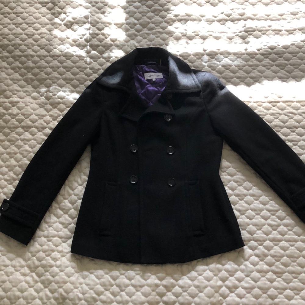 Calvin Klein black pea coat